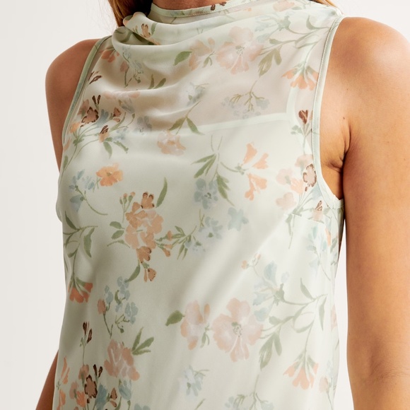 Abercrombie High-Neck Chiffon Mini Dress - Picture 5 of 7